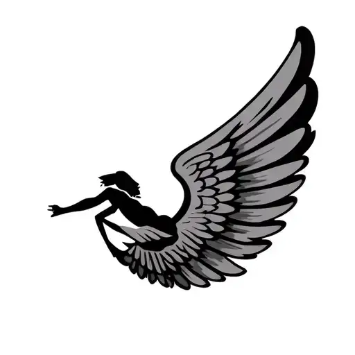 Mercedes Benz logo with wings to represent person passing on tattoo design idea