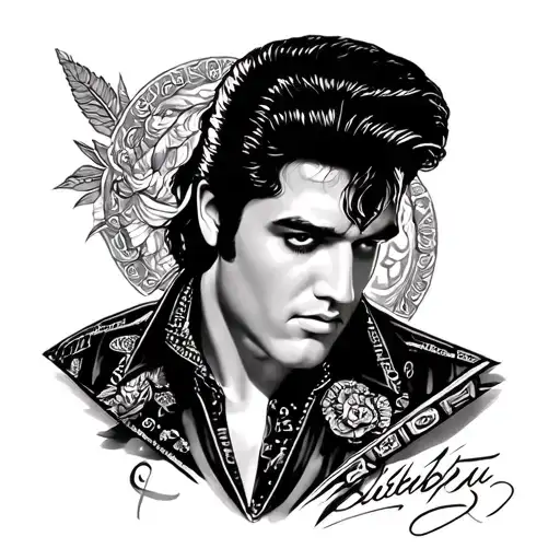 elvis signature libra zodiac sign incorporated tattoo design idea