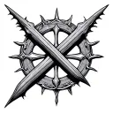 pitchfork mideval no shading simple tattoo design idea