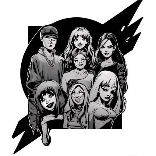 90s cartoon characters tattoo design idea