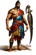 roman gladiator standing triumphantly tattoo design idea