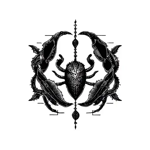 Cancer zodiac sign tattoo design idea