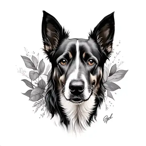 dog memories arm sleeve tattoo design idea