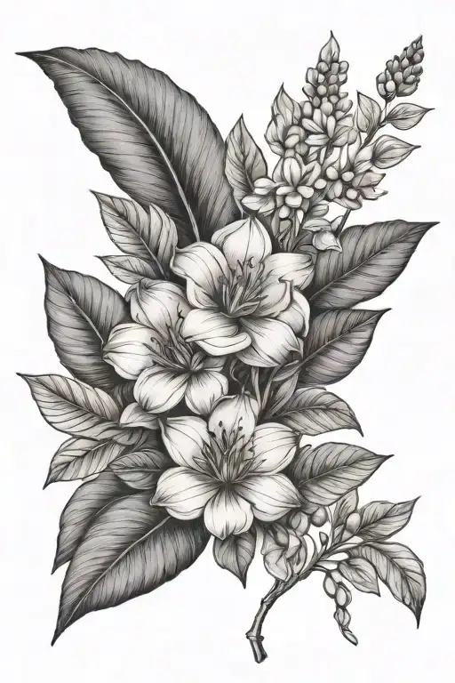 botanical south america tattoo design idea