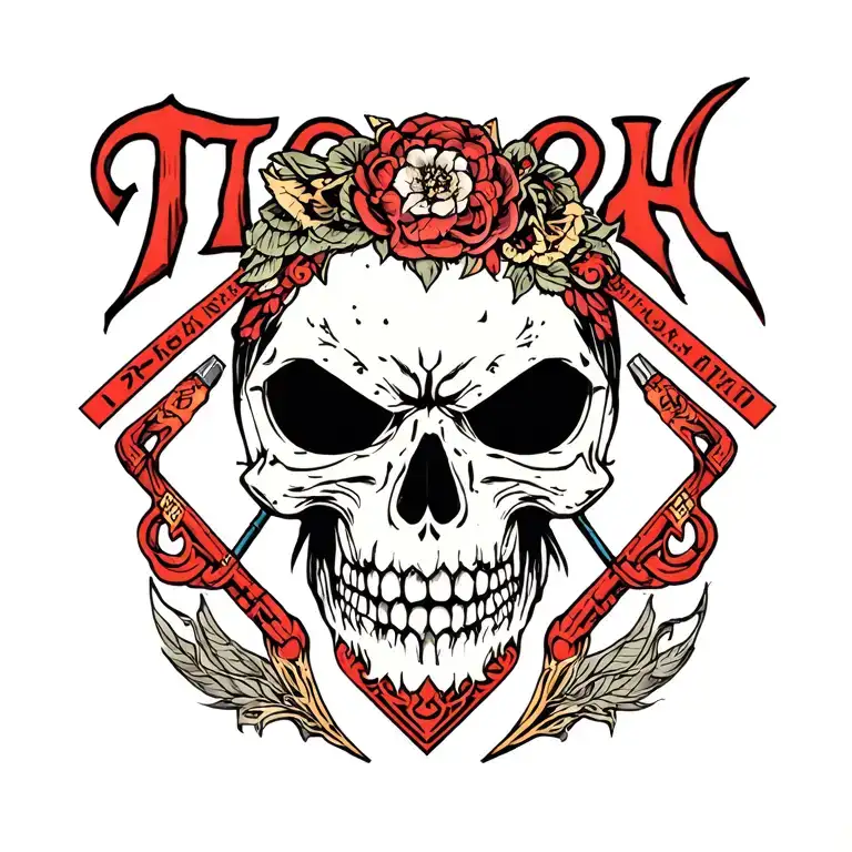 tool band logo with japanese style tattoo design idea