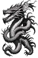 hydra dragon with 3 heads tattoo design idea