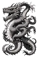 hydra dragon with 3 heads tattoo design idea