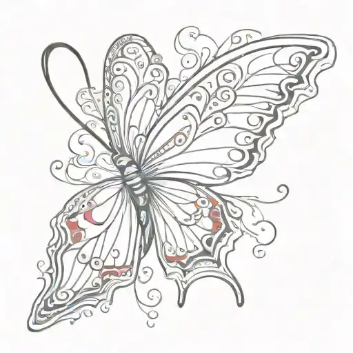 red butterfly in y2k style butterfly tattoo design idea