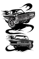 car drifting tattoo design idea