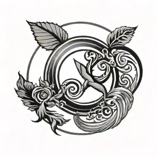 feminism symbol with enso circle tattoo design idea