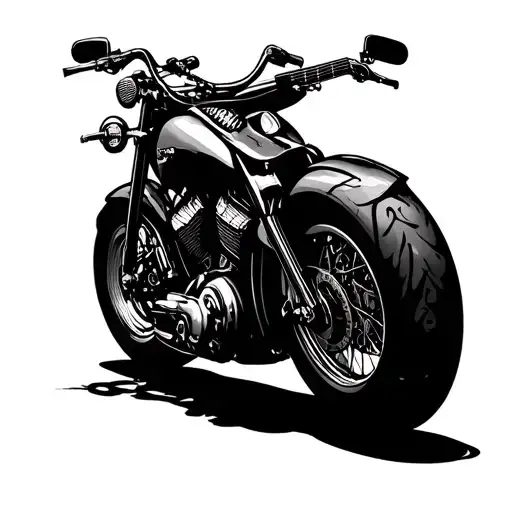 Can you prepare a silhouette with a guitar on the back of Adventure motorcycle tattoo design idea