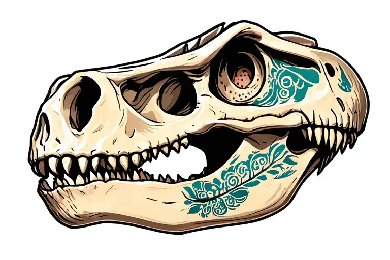 Dinosaur Skull With tattoo design idea