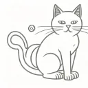 super cute kitty cat meows and plays with a ball  tattoo design idea