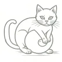 super cute kitty cat meows and plays with a ball  tattoo design idea