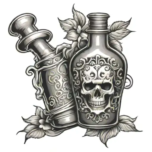arsenic poison bottle tattoo design idea