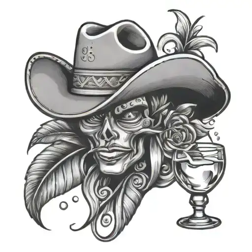 tequila shot tattoo design idea