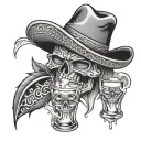 tequila shot tattoo design idea