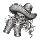 tequila shot tattoo design idea