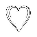 The heart has a simple, minimalist shape with a black outline. The lines are smooth and even, with no color filling inside. tattoo design idea