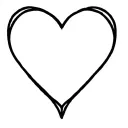 The heart has a simple, minimalist shape with a black outline. The lines are smooth and even, with no color filling inside. tattoo design idea