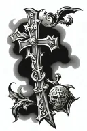 cross going horizontal tattoo design idea