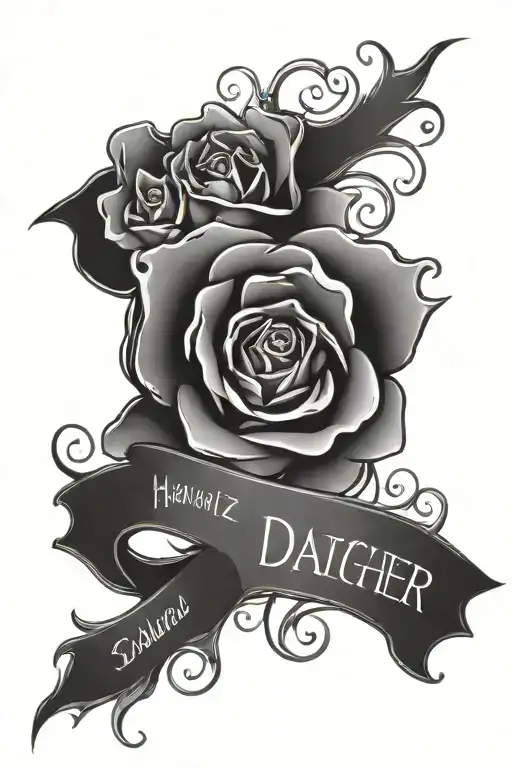 A tattoo design of daughter name and date tattoo design idea