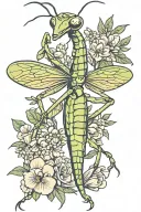 praying mantis tattoo design idea