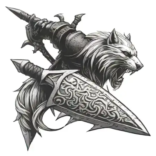Witcher's marks on the sword tattoo design idea
