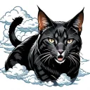 hellcat with cloud background tattoo design idea