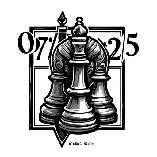 "07/25" knight chess piece tattoo design idea