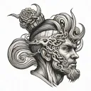 overthinking head tattoo design idea