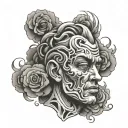 overthinking head tattoo design idea