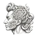 overthinking head tattoo design idea