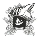 chef hat moon tattoo design idea