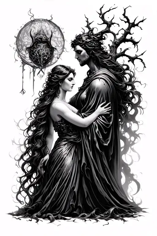 Hades And Persephone underworld tattoo design tattoo design idea