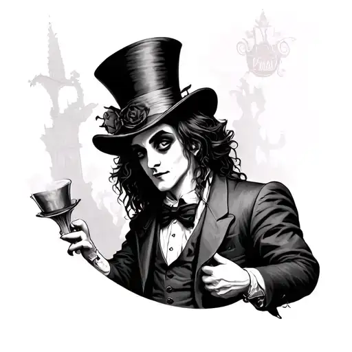 mad hatter with alice madness returns tattoo design idea