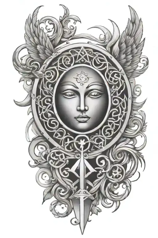 alpha and omega tattoo design idea