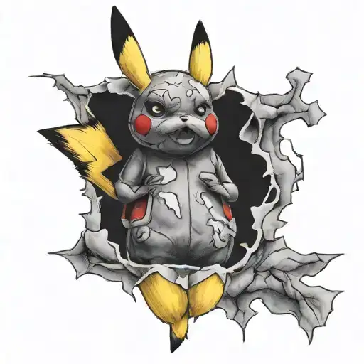 pikachu smoking crack tattoo design idea