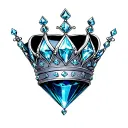 crown at top of diamond jewel tattoo design idea
