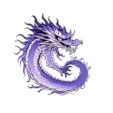 Chinese dragon of all purple and black tattoo design idea