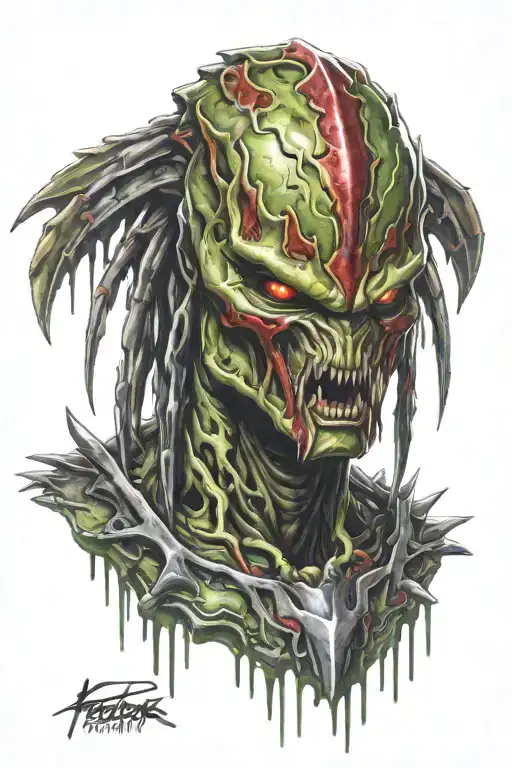 Predator Zombie tattoo design idea