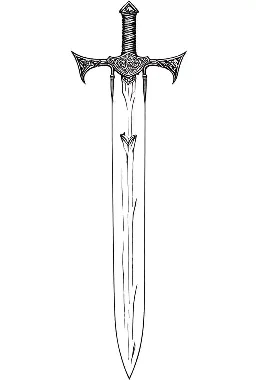 Roman sword with a scrible 'Rejitha' tattoo design idea