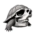 snapping turtle skull tattoo design idea