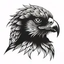 Hawk head tattoo design idea