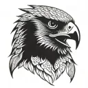Hawk head tattoo design idea