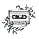 cassette tape with the words the garden on it and a vine wrapped around it tattoo design idea