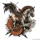 Trojan with arrows tattoo design idea