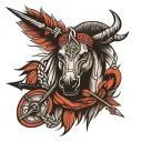 Trojan with arrows tattoo design idea