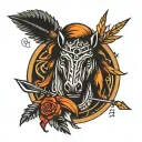 Trojan with arrows tattoo design idea