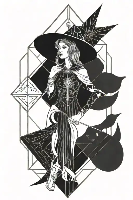 high priestess tarot card tattoo design idea